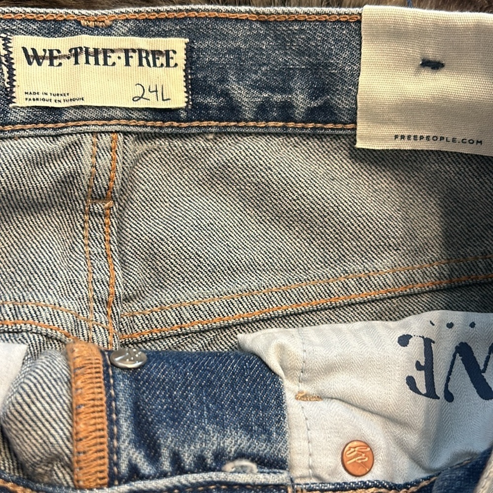 NEW Free People, We The Free, Ripple Wide-Leg Pieced Cropped Jeans - Picture 12 of 12